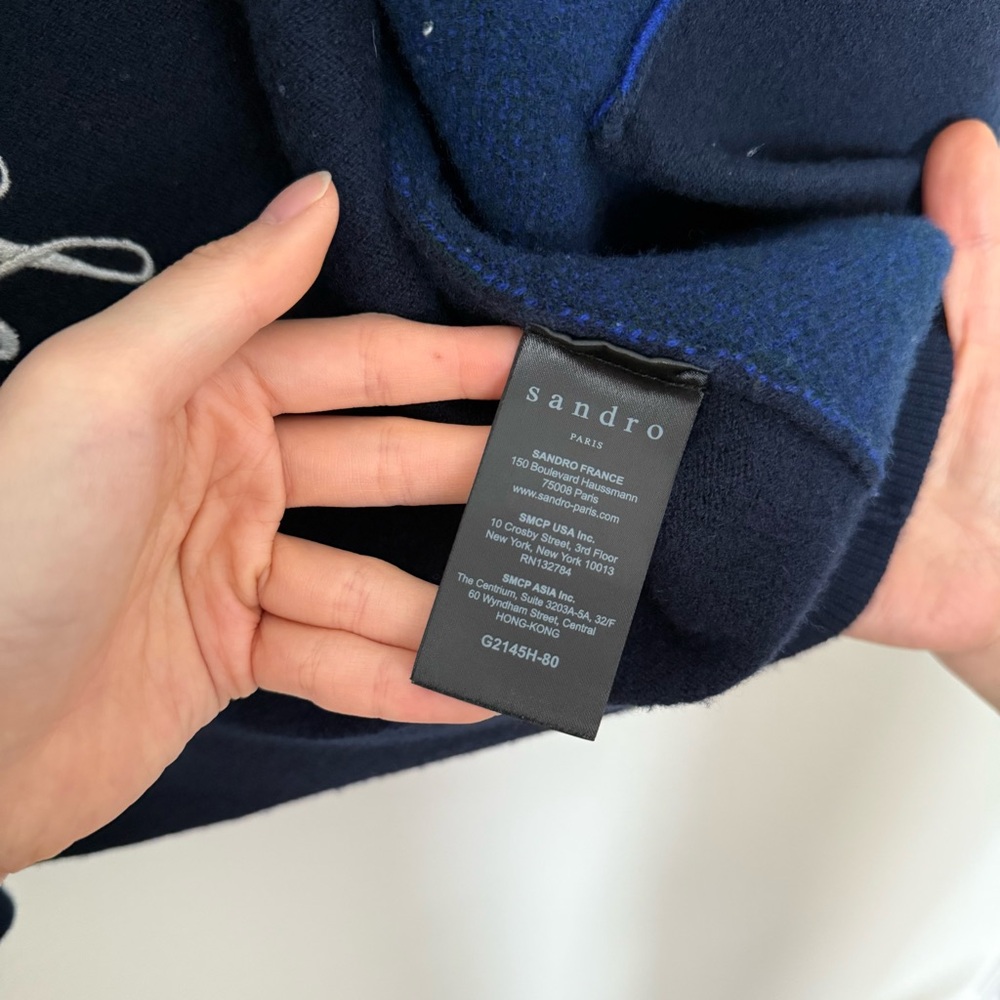 Sandro Rose Embroidered Wool Cardigan - Picture 3 of 7